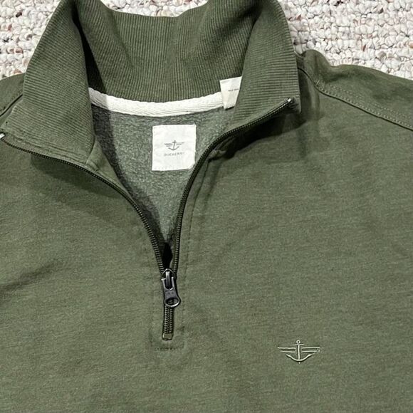 Dockers Quarter Zip Olive Green Sweatshirt Size Large - Picture 3 of 6